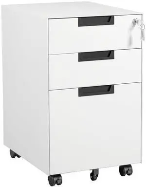 3 Drawer Mobile File Cabinet with Lock,Under Desk Metal Small Filing Cabinets for Home Office Organizer Letters/Legal/A4(Fully Assembled Except Wheels-White) 3 Drawer Mobile File Cabinet with Lock,Under Desk Metal Small Filing Cabinets for Home Office Organizer Letters/Legal/A4(Fully Assembled Except Wheels-White)