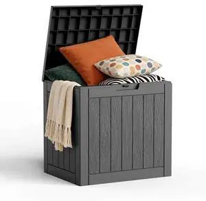 30 Gallon Outdoor Deck Box, Lockable Waterproof Outdoor Storage Boxes For Garden Tools,Indoor Cushions,Accessories Outside Storage Resin Weatherproof Container(Black) 30 Gallon Outdoor Deck Box, Lockable Waterproof Outdoor Storage Boxes For Garden Tools,Indoor Cushions,Accessories Outside Storage Resin Weatherproof Container(Black)