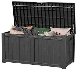 150 Gallon Waterproof Outdoor Storage Box,Resin Deck Box,Lockable Outside Storage Box Container for Patio Furniure,Garden,Tools (150 Gallon,Black) 150 Gallon Waterproof Outdoor Storage Box,Resin Deck Box,Lockable Outside Storage Box Container for Patio Furniure,Garden,Tools (150 Gallon,Black)