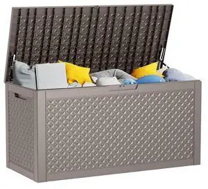 121 Gallon Outdoor Storage Box - Deck Box Waterproof Patio Furniture, Garden Tools, Cushions, Pool Accessories Outside Storage Resin Box, Grey 121 Gallon Outdoor Storage Box - Deck Box Waterproof Patio Furniture, Garden Tools, Cushions, Pool Accessories Outside Storage Resin Box, Grey