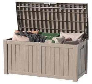 150 Gallon Waterproof Outdoor Storage Box,Resin Deck Box,Lockable Outside Storage Box Container for Patio Furniure,Garden,Tools (150 Gallon,Grey) 150 Gallon Waterproof Outdoor Storage Box,Resin Deck Box,Lockable Outside Storage Box Container for Patio Furniure,Garden,Tools (150 Gallon,Grey)