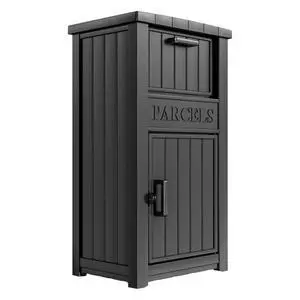 Package Delivery Box for Outside, Large Parcel Drop Box with Lockable Secure, Waterproof and Anti-Theft Storage for Porch, Curbside, House (Black) Package Delivery Box for Outside, Large Parcel Drop Box with Lockable Secure, Waterproof and Anti-Theft Storage for Porch, Curbside, House (Black)
