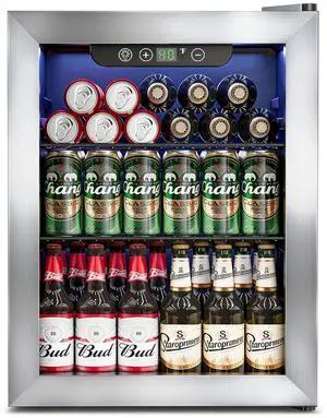 1.7 Cu.Ft Beverage Refrigerator Cooler - 68 Can Mini Fridge Glass Door for Drink Soda Beer Wine - Small Refrigerator for Bedroom Office Home Dorm Bar, Silver 1.7 Cu.Ft Beverage Refrigerator Cooler - 68 Can Mini Fridge Glass Door for Drink Soda Beer Wine - Small Refrigerator for Bedroom Office Home Dorm Bar, Silver