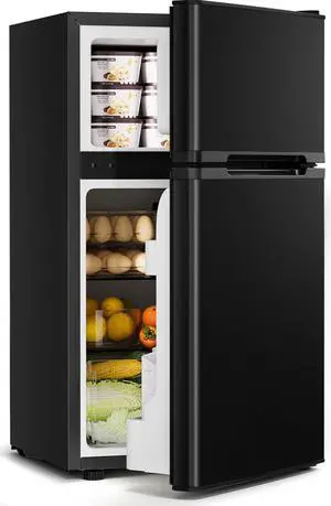 3.2 Cu.Ft Mini Fridge with Freezer - 2 Door Small Refrigerator, Mini Refrigerator with Adjustable Thermostat, Removable Shelves, Mini Fridge for Bedroom, Office, Dorm, Apartment, Black 3.2 Cu.Ft Mini Fridge with Freezer - 2 Door Small Refrigerator, Mini Refrigerator with Adjustable Thermostat, Removable Shelves, Mini Fridge for Bedroom, Office, Dorm, Apartment, Black