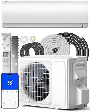 9000BTU Mini Split AC/Heating System, 22 SEER2 115V Cools Rooms up to 550 Sq.Ft, Air Conditioner with Installation Kit,Remote,Wifi Control,Low Noise (Compatible with Alexa) 9000BTU Mini Split AC/Heating System, 22 SEER2 115V Cools Rooms up to 550 Sq.Ft, Air Conditioner with Installation Kit,Remote,Wifi Control,Low Noise (Compatible with Alexa)