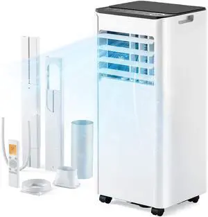8,000 BTU Portable Air Conditioners, 4-in-1 Portable AC Unit Cools Up to 350 Sq.Ft, with Cool, Fan, Dehumidifier, Sleep Modes, 50 dB, 24H Timer, Remote Control, Installation Kit for Bedroom 8,000 BTU Portable Air Conditioners, 4-in-1 Portable AC Unit Cools Up to 350 Sq.Ft, with Cool, Fan, Dehumidifier, Sleep Modes, 50 dB, 24H Timer, Remote Control, Installation Kit for Bedroom