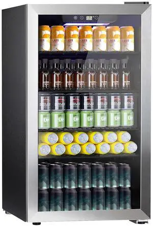 Wine Cooler, 26 Bottle 130 Can Beverage Refrigerator, ETL Approved Mini Drink Fridge Clear Glass Door Quiet Compressor Adjust Temp 3.2 Cu.Ft Wine Fridge for Soda Beer Wine Cooler, 26 Bottle 130 Can Beverage Refrigerator, ETL Approved Mini Drink Fridge Clear Glass Door Quiet Compressor Adjust Temp 3.2 Cu.Ft Wine Fridge for Soda Beer