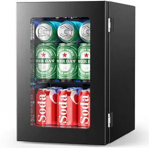 24 Cans Beverage Refrigerator Cooler, Mini Fridge Countertop Drink Cooler for Soda, Canned Beer, Adjustable Digital Temperature Control for Home Dorm Office, Black 24 Cans Beverage Refrigerator Cooler, Mini Fridge Countertop Drink Cooler for Soda, Canned Beer, Adjustable Digital Temperature Control for Home Dorm Office, Black