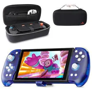 NexiGo Hall Effect Gripcon With Kickstand and HDMI Out for TV Docking, Hall Sensing Joystick for Switch/OLED (Blue), Controller Carrying Case With 10 Game Card Holders NexiGo Hall Effect Gripcon With Kickstand and HDMI Out for TV Docking, Hall Sensing Joystick for Switch/OLED (Blue), Controller Carrying Case With 10 Game Card Holders