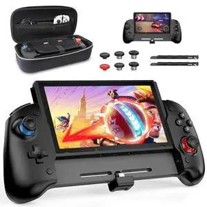 NexiGo Switch Accessories Essential Kit, Hall Effect Gripcon (No Drift, No Deadzone) for Switch/OLED, 6-Axis Gyro, Turbo, Mapping, Game Storage Case with 10 Game Card Holders NexiGo Switch Accessories Essential Kit, Hall Effect Gripcon (No Drift, No Deadzone) for Switch/OLED, 6-Axis Gyro, Turbo, Mapping, Game Storage Case with 10 Game Card Holders