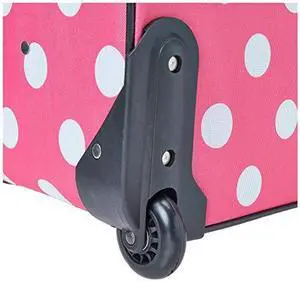 Rockland Polka Softside Upright Luggage Set, Expandable, Lightweight, Pink Dots, 4-Piece (14/19/24/28) Rockland Polka Softside Upright Luggage Set, Expandable, Lightweight, Pink Dots, 4-Piece (14/19/24/28)
