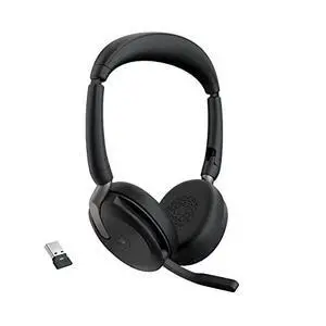 Jabra Evolve2 65 Flex Wireless Stereo Headset - Bluetooth, Noise-Cancelling ClearVoice Technology & Hybrid ANC - Certified for Microsoft Teams - Black Jabra Evolve2 65 Flex Wireless Stereo Headset - Bluetooth, Noise-Cancelling ClearVoice Technology & Hybrid ANC - Certified for Microsoft Teams - Black