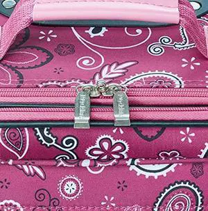 Rockland Fashion Softside Upright Luggage Set, Expandable, Wheel, Telescopic Handle, Pink Bandana, 2-Piece (14/19) Rockland Fashion Softside Upright Luggage Set, Expandable, Wheel, Telescopic Handle, Pink Bandana, 2-Piece (14/19)