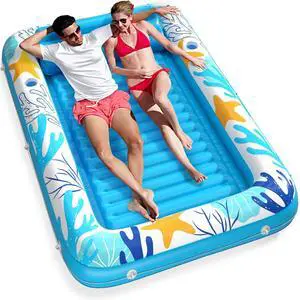 Inflatable Tanning Pool Lounger Float - Jasonwell 4 in 1 Sun Tan Tub Sunbathing Pool Lounge Raft Floatie Toys Water Filled Tanning Bed Mat Pad for Adult Blow Up Kiddie Pool Kids Ball Pit (HD, XXL) Inflatable Tanning Pool Lounger Float - Jasonwell 4 in 1 Sun Tan Tub Sunbathing Pool Lounge Raft Floatie Toys Water Filled Tanning Bed Mat Pad for Adult Blow Up Kiddie Pool Kids Ball Pit (HD, XXL)