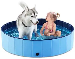 Foldable Dog Pet Bath Pool Collapsible Dog Pet Pool Bathing Tub Kiddie Pool Doggie Wading Pool for Puppy Small Medium Large Dogs Cats and Kids 48" Blue Foldable Dog Pet Bath Pool Collapsible Dog Pet Pool Bathing Tub Kiddie Pool Doggie Wading Pool for Puppy Small Medium Large Dogs Cats and Kids 48" Blue
