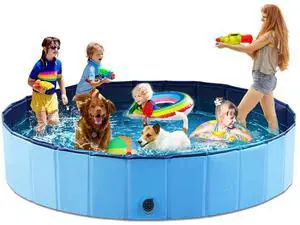 Jasonwell Foldable Dog Pool Collapsible Hard Plastic Dog Swimming Pool Portable Kiddie Pool Pet Pool Doggie Wading Pool Bath Tub for Puppy Small Medium Large Dogs Cats and Kids 97" Jasonwell Foldable Dog Pool Collapsible Hard Plastic Dog Swimming Pool Portable Kiddie Pool Pet Pool Doggie Wading Pool Bath Tub for Puppy Small Medium Large Dogs Cats and Kids 97"