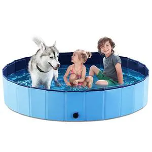 Jasonwell Foldable Dog Pool Collapsible Hard Plastic Swimming Pool Portable Kiddie & Pet Pool Doggie Wading Bath Tub for Puppy Small Medium Large Dogs Cats and Kids 63" Jasonwell Foldable Dog Pool Collapsible Hard Plastic Swimming Pool Portable Kiddie & Pet Pool Doggie Wading Bath Tub for Puppy Small Medium Large Dogs Cats and Kids 63"