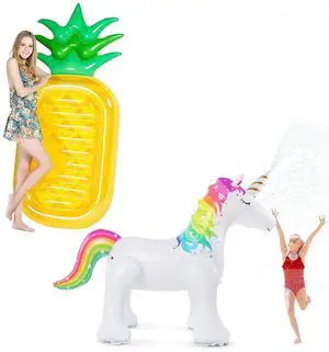Giant 76" Pineapple Pool Party Float Raft Summer Beach Swimming Pool Inflatable Floatie Jasonwell Unicorn Sprinkler Inflatable Unicorn Giant 76" Pineapple Pool Party Float Raft Summer Beach Swimming Pool Inflatable Floatie Jasonwell Unicorn Sprinkler Inflatable Unicorn