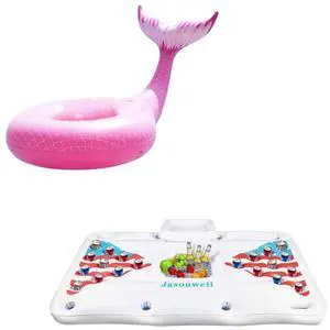 Giant Inflatable Mermaid Tail Pool Float and Jasonwell Beer Pong Pool Float Giant Inflatable Mermaid Tail Pool Float and Jasonwell Beer Pong Pool Float