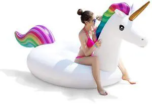 Giant Inflatable Unicorn Pool Float Floatie Ride On with Fast Valves Large Rideable Blow Up Summer Beach Swimming Pool Party Lounge Raft Decorations Toys Kids Adults Giant Inflatable Unicorn Pool Float Floatie Ride On with Fast Valves Large Rideable Blow Up Summer Beach Swimming Pool Party Lounge Raft Decorations Toys Kids Adults