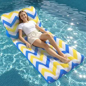Inflatable Pool Float Adult - Ultra-Comfort Soft Fabric Pool Floaties Lounge Floats Floating Chair Raft with Adjustable Backrest Air Lounger Tanning Float for Pool Beach Party Inflatable Pool Float Adult - Ultra-Comfort Soft Fabric Pool Floaties Lounge Floats Floating Chair Raft with Adjustable Backrest Air Lounger Tanning Float for Pool Beach Party