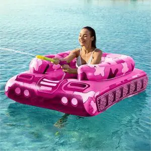 Tank Pool Floats Kids Adults - Inflatable Pool Floaties Swimming Pool Tank with Water Cannon Gun Swim Floaty Rafts Lake Beach Party Pool Toys for Boys Girls Toddlers Kids Adults (Rose, L) Tank Pool Floats Kids Adults - Inflatable Pool Floaties Swimming Pool Tank with Water Cannon Gun Swim Floaty Rafts Lake Beach Party Pool Toys for Boys Girls Toddlers Kids Adults (Rose, L)