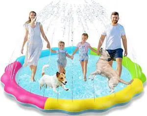 Splash Pad Sprinkler for Kids Splash Play Mat Outdoor Water Toys Inflatable Splash Pad Baby Toddler Pool Boys Girls Children Outside Backyard Dog Sprinkler Pool Age 1 2 3 4 5 6 7 8 9 3XL Splash Pad Sprinkler for Kids Splash Play Mat Outdoor Water Toys Inflatable Splash Pad Baby Toddler Pool Boys Girls Children Outside Backyard Dog Sprinkler Pool Age 1 2 3 4 5 6 7 8 9 3XL