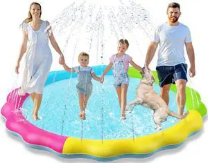 Splash Pad Sprinkler for Kids Splash Play Mat Outdoor Water Toys Inflatable Splash Pad Baby Toddler Pool Boys Girls Children Outside Backyard Dog Sprinkler Pool Age 1 2 3 4 5 6 7 8 9 XXL Splash Pad Sprinkler for Kids Splash Play Mat Outdoor Water Toys Inflatable Splash Pad Baby Toddler Pool Boys Girls Children Outside Backyard Dog Sprinkler Pool Age 1 2 3 4 5 6 7 8 9 XXL