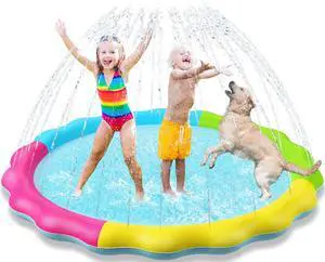 Splash Pad Sprinkler for Kids Splash Play Mat Outdoor Water Toys Inflatable Splash Pad Baby Toddler Pool Boys Girls Children Outside Backyard Dog Sprinkler Pool Age 1 2 3 4 5 6 7 8 9 L Splash Pad Sprinkler for Kids Splash Play Mat Outdoor Water Toys Inflatable Splash Pad Baby Toddler Pool Boys Girls Children Outside Backyard Dog Sprinkler Pool Age 1 2 3 4 5 6 7 8 9 L