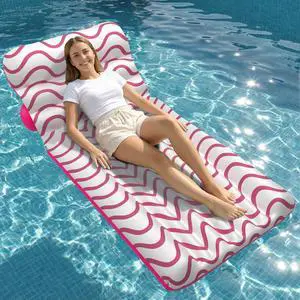 Inflatable Pool Float Adult - Ultra-Comfort Soft Fabric Pool Floaties Lounge Floats Floating Chair Raft with Adjustable Backrest Air Lounger Tanning Float for Pool Beach Party Inflatable Pool Float Adult - Ultra-Comfort Soft Fabric Pool Floaties Lounge Floats Floating Chair Raft with Adjustable Backrest Air Lounger Tanning Float for Pool Beach Party