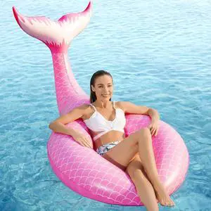 Giant Inflatable Mermaid Tail Pool Float with Fast Valves Pool Floaties Tube Summer Beach Swimming Pool Party Lounge Raft Water Floaty Decorations Toys for Adults Kids Pink L Giant Inflatable Mermaid Tail Pool Float with Fast Valves Pool Floaties Tube Summer Beach Swimming Pool Party Lounge Raft Water Floaty Decorations Toys for Adults Kids Pink L
