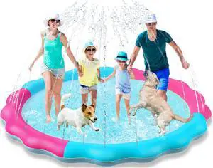 Kids Dog Splash Pad Sprinkler - Non Slip Dog Sprinkler Pad Splash Pool Puppy Dogs Pool Summer Outdoor Water Toys Backyard Durable Splash Pad for Toddlers Kids Small Medium Large Dogs Pet Kids Dog Splash Pad Sprinkler - Non Slip Dog Sprinkler Pad Splash Pool Puppy Dogs Pool Summer Outdoor Water Toys Backyard Durable Splash Pad for Toddlers Kids Small Medium Large Dogs Pet