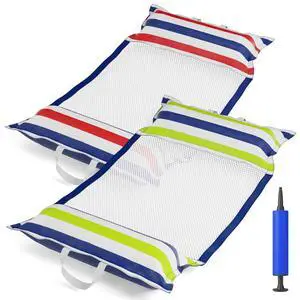 Inflatable Pool Hammock Float - 2 Pack Water Hammock Pool Floaties Multi-Purpose (Saddle Lounge Chair Drifter) 4 in 1 Lake Beach Floating Loungers Swimming Pool Floats Toys for Adults Inflatable Pool Hammock Float - 2 Pack Water Hammock Pool Floaties Multi-Purpose (Saddle Lounge Chair Drifter) 4 in 1 Lake Beach Floating Loungers Swimming Pool Floats Toys for Adults
