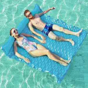 Floating Mat Pool Floats - Giant Inflatable Pool Float Lake Raft Lounge Floating Water Mat for Swimming Pool Floatie Lounger Beach Pool Party Toy for Adults & Kids (BL, XL) Floating Mat Pool Floats - Giant Inflatable Pool Float Lake Raft Lounge Floating Water Mat for Swimming Pool Floatie Lounger Beach Pool Party Toy for Adults & Kids (BL, XL)