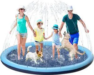 Kids Dog Splash Pad Sprinkler - Non Slip Dog Sprinkler Pad Splash Pool Puppy Dogs Pool Summer Outdoor Water Toys Backyard Durable Splash Pad for Toddlers Kids Small Medium Large Dogs Pet Kids Dog Splash Pad Sprinkler - Non Slip Dog Sprinkler Pad Splash Pool Puppy Dogs Pool Summer Outdoor Water Toys Backyard Durable Splash Pad for Toddlers Kids Small Medium Large Dogs Pet