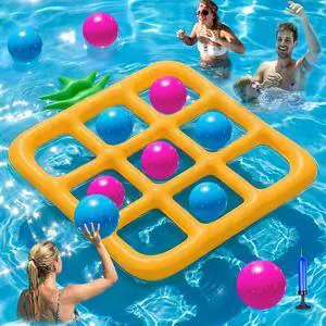 Tic-Tac-Toe Pool Toys Games - Giant Floating Tic Tac Toe Game Float with 10 Balls Pineapple Pool Game Party Toy Floats Yard Field Day Games Outdoor Beach Toys for Adults Teens Kids (Orange) Tic-Tac-Toe Pool Toys Games - Giant Floating Tic Tac Toe Game Float with 10 Balls Pineapple Pool Game Party Toy Floats Yard Field Day Games Outdoor Beach Toys for Adults Teens Kids (Orange)