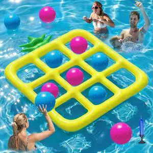 Tic-Tac-Toe Pool Toys Games - Giant Floating Tic Tac Toe Game Float with 10 Balls Pineapple Pool Game Party Toy Floats Yard Field Day Games Outdoor Beach Toys for Adults Teens Kids (Yellow) Tic-Tac-Toe Pool Toys Games - Giant Floating Tic Tac Toe Game Float with 10 Balls Pineapple Pool Game Party Toy Floats Yard Field Day Games Outdoor Beach Toys for Adults Teens Kids (Yellow)