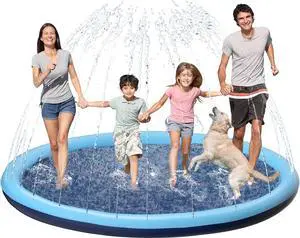 Kids Dog Splash Pad Sprinkler - Non Slip Dog Sprinkler Pad Splash Pool Puppy Dogs Pool Summer Outdoor Water Toys Backyard Durable Splash Pad for Toddlers Kids Small Medium Large Dogs Pet Kids Dog Splash Pad Sprinkler - Non Slip Dog Sprinkler Pad Splash Pool Puppy Dogs Pool Summer Outdoor Water Toys Backyard Durable Splash Pad for Toddlers Kids Small Medium Large Dogs Pet