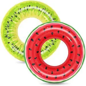 Inflatable Pool Floats Kids - 2 Pack Floaties Pool Tubes Swim Rings Fruit Water Floaty Watermelon Kiwi Inflatable Pool Toys Float for Swimming Pool Party Lake Beach Adults Inflatable Pool Floats Kids - 2 Pack Floaties Pool Tubes Swim Rings Fruit Water Floaty Watermelon Kiwi Inflatable Pool Toys Float for Swimming Pool Party Lake Beach Adults