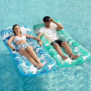 Inflatable Pool Float Lounge - 2 Pack Floaties Rafts for Adults Floating Lounger Sun Tanning Floats Cool Water Floaty Swimming Lake Beach Party Toys Inflatable Pool Float Lounge - 2 Pack Floaties Rafts for Adults Floating Lounger Sun Tanning Floats Cool Water Floaty Swimming Lake Beach Party Toys