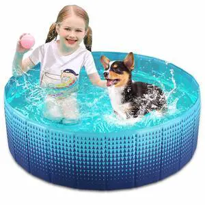 Foldable Dog Kiddie Pool - Hard Plastic Kids Paddling Pool Toddler Baby Swimming Pools for Backyard Collapsible Whelping Box Pet Doggie Cats Wading Pools Bathtub for Puppy Large Dogs 40In,G Foldable Dog Kiddie Pool - Hard Plastic Kids Paddling Pool Toddler Baby Swimming Pools for Backyard Collapsible Whelping Box Pet Doggie Cats Wading Pools Bathtub for Puppy Large Dogs 40In,G