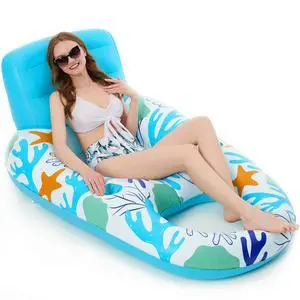 Inflatable Pool Float Adult - Pool Floaties Lounger Floats Raft Floating Chair Water Floaties for Swimming Pool Lake Lounge Float with Cup Holders Beach Pool Party Toys for Adults Inflatable Pool Float Adult - Pool Floaties Lounger Floats Raft Floating Chair Water Floaties for Swimming Pool Lake Lounge Float with Cup Holders Beach Pool Party Toys for Adults
