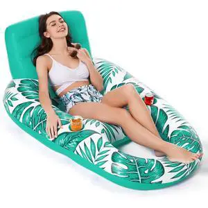 Inflatable Pool Float Adult - Pool Floaties Lounger Floats Raft Floating Chair Water Floaties for Swimming Pool Lake Lounge Float with Cup Holders Beach Pool Party Toys for Adults Inflatable Pool Float Adult - Pool Floaties Lounger Floats Raft Floating Chair Water Floaties for Swimming Pool Lake Lounge Float with Cup Holders Beach Pool Party Toys for Adults