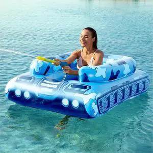 Tank Pool Floats Kids Adults - Inflatable Pool Floaties Swimming Pool Tank with Water Cannon Gun Swim Floaty Rafts Lake Beach Party Pool Toys for Boys Girls Toddlers Kids Adults (Blue, L) Tank Pool Floats Kids Adults - Inflatable Pool Floaties Swimming Pool Tank with Water Cannon Gun Swim Floaty Rafts Lake Beach Party Pool Toys for Boys Girls Toddlers Kids Adults (Blue, L)