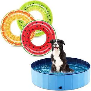 Foldable Dog Pet Bath Pool Inflatable Pool Floats Kids - 3 Pack Floaties Pool Tubes Swim Rings Foldable Dog Pet Bath Pool Inflatable Pool Floats Kids - 3 Pack Floaties Pool Tubes Swim Rings