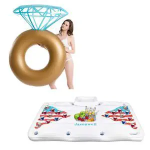 Inflatable Diamond Ring Pool Float and Beer Pong Pool Float Inflatable Diamond Ring Pool Float and Beer Pong Pool Float