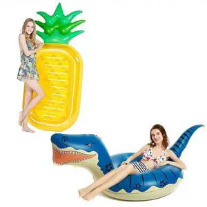 Giant 76" Pineapple Pool Party Float Raft Summer Beach Swimming Pool Inflatable and Jasonwell Inflatable Dinosaur Pool Float Tube for Boys Girls T-Rex Floatie Giant 76" Pineapple Pool Party Float Raft Summer Beach Swimming Pool Inflatable and Jasonwell Inflatable Dinosaur Pool Float Tube for Boys Girls T-Rex Floatie