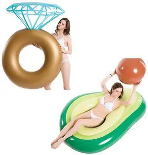 Inflatable Diamond Ring Pool Float - Engagement Ring Bachelorette Party Float and Inflatable Diamond Ring Pool Float - Engagement Ring Bachelorette Party Float and