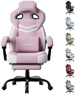 Gaming Chairs for Adult - Ergonomic Big & Tall Gaming Seat with Footrest & Lumbar Support, Comfortable Office Chair 90-155° Reclining - Heavy Duty Wide Computer Seat, Pink Gaming Chairs for Adult - Ergonomic Big & Tall Gaming Seat with Footrest & Lumbar Support, Comfortable Office Chair 90-155° Reclining - Heavy Duty Wide Computer Seat, Pink