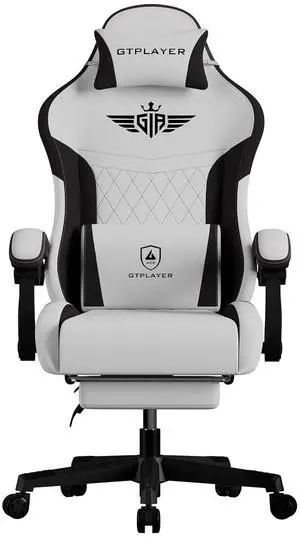 Gaming Chair, Video Game Chairs with Footrest and Lumbar Support, Computer Chair for Adults with Extended Backrest, Ergonomic Reclining Silla Gamer, Fabric, Grey Gaming Chair, Video Game Chairs with Footrest and Lumbar Support, Computer Chair for Adults with Extended Backrest, Ergonomic Reclining Silla Gamer, Fabric, Grey